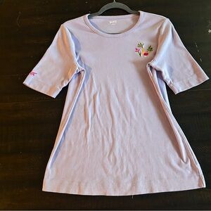 Duluth Lilac Short Sleeve Tee with Embroidered Veggie Detail